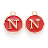 Golden Plated Alloy Enamel Charms X-ENAM-S118-03N-1