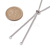 Tarnish Resistant Adjustable 304 Stainless Steel Curb Chains Necklaces Making AJEW-JB01214-01-2