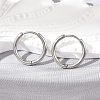 Tarnish Resistant 304 Stainless Steel Huggie Hoop Earrings EJEW-G272-02-12mm-P-1