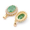 Golden Plated Brass Micro Pave Clear Cubic Zirconia Pendants ZIRC-F123-03C-3