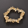 Chips Natural Citrine(Dyed & Heated) Beaded Stretch Bracelets BJEW-JB01826-08-6