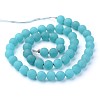 Frosted Dyed Round Natural White Jade Beads Strands G-D739-8mm-2