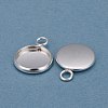 304 Stainless Steel Pendant Cabochon Settings STAS-F191-14S-B-2