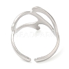 304 Stainless Steel Twist Hollow Open Cuff Ring for Women RJEW-I098-32P-3