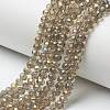 Electroplate Transparent Glass Beads Strands EGLA-A034-T4mm-H10-1