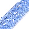 Electroplate Transparent Glass Beads Strands EGLA-Q139-01A-A22-1