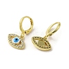 Horse Eye Real 18K Gold Plated Brass Dangle Leverback Earrings EJEW-Q797-23G-05-2