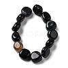Natural Black Agate Beads Strands G-H295-D01-08-3
