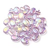 UV Plating Rainbow Iridescent Transparent Acrylic Beads OACR-C007-05B-3