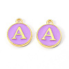 Golden Plated Alloy Enamel Charms X-ENAM-S118-10A-1