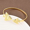 Marine Organism Brass Cuff Bangles for Women BJEW-D368-03O-G-1