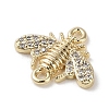 Brass Micro Pave Clear Cubic Zirconia Connector Charms KK-G491-43G-2
