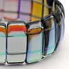 Rectangle Electroplate Glass Bead Stretch Bracelets BJEW-J119-A01-2
