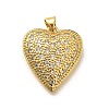Rack Plating Brass Micro Pave Cubic Zirconia Pendants KK-L226-001G-06-1