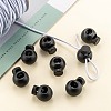 1-Hole Dyed Iron Spring Loaded Eco-Friendly Plastic Round Buckle Cord Toggle Lock Beans Stoppers for Sportwear Luggage Backpack Straps LS-X-FIND-E004-60B-18mm-7