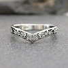 Hollow Out V-Shaped Heart Pattern Brass Finger Rings FS-WGACF43-04-1