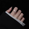 Heart & Wing Rhodium Plated 925 Sterling Silver Cuff Rings FS-WGFEBDA-01-5