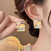 Alloy Enamel Stud Earrings FS-WG76410-02-2