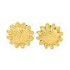 Ion Plating(IP)  304 Stainless Steel Sunflower Stud Earrings EJEW-D281-20G-1