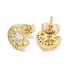 Brass Micro Pave Cubic Zirconia Ear Studs EJEW-P261-26D-G-2