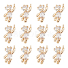 CHGCRAFT 12Pcs Brass Clear Cubic Zirconia Charms KK-CA0003-22-1