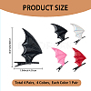 4 Pairs 4 Colors PU Leather Alligator Hair Clips PHAR-CL0001-02-2