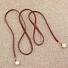 Imitation Leather Braided Belly Belt with Plastic Imitation Pearl Round Bead WG11EBA-08-2