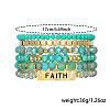 6Pcs 6 Styles Bohemian Style Alloy and Resin Synthetic Quartz Crystal Bracelet Sets FS-WG14188-01-3