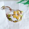 Flower Ceramic Beads Braided Bead Bracelets FS-WGF5392-09-1