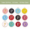 120Pcs 12 Colors Golden Plated Alloy Charms ENAM-SZ0001-64P-4