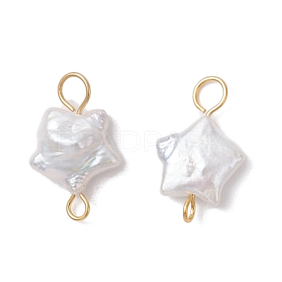 Natural Keshi Pearl Connector Charms PALLOY-JF04243-01-1