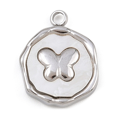 Natural White Shell Pendants STAS-D385-01B-P-1