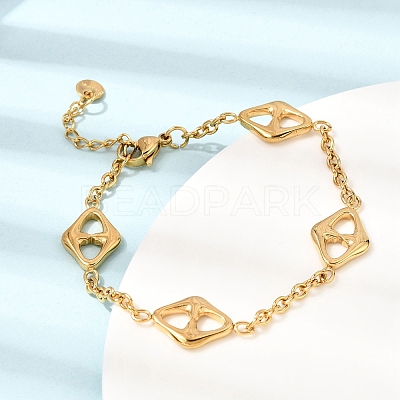 304 Stainless Steel Link Bracelets for Women BJEW-G784-01G-01-1