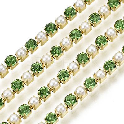 Brass Rhinestone Strass Chains CHC-N017-001A-A08-1