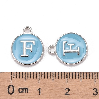 Platinum Plated Alloy Enamel Charms X-ENAM-S118-04F-P-1