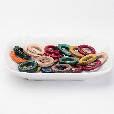 Dyed Wood Jewelry Findings Coconut Linking Rings COCO-O006C-M-1