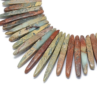 Natural Aqua Terra Jasper Graduated Beads Strands G-F604-07-1