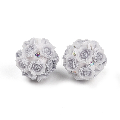Acrylic Handmade Luminous Polymer Clay Rhinestone Beads CLAY-H003-07E-1