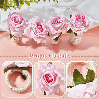 6Pcs Jute Braided Napkin Rings DJEW-CP0001-20A-1