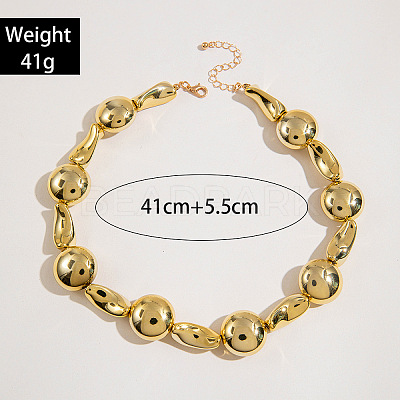 Alloy & CCB Plastic Beaded Necklaces FS-WG4655B-06-1