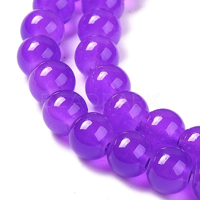 Baking Paint Imitation Jade Glass Round Bead Strands DGLA-Q021-8mm-27-1