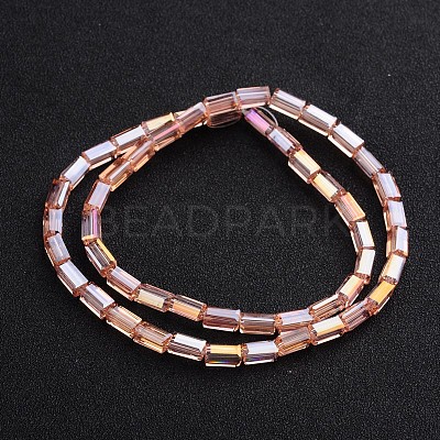 AB Color Plated Faceted Cuboid Electroplate Glass Beads Strands EGLA-F109-A04-1