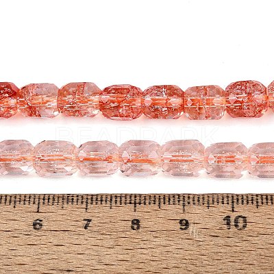 Transparent Crackle Glass Beads Strands GLAA-Q108-04A-10-1