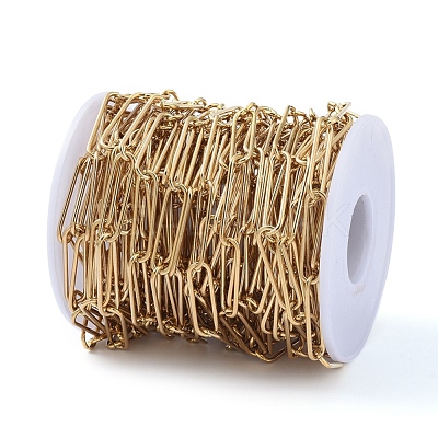 304 Stainless Steel Paperclip Chains CHS-L022-02C-G-1