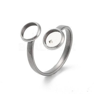 Non-Tarnish 304 Stainless Steel Open Cuff Ring Findings X-STAS-E124-05A-P-1