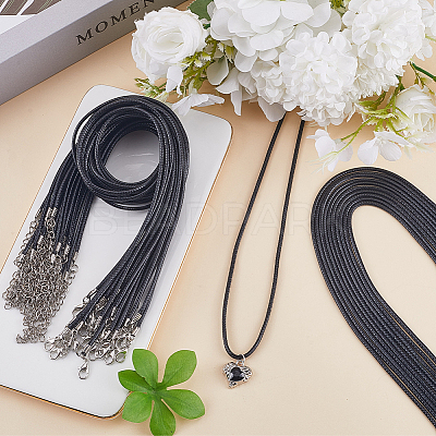 50Pcs Waxed Imitation Leather Cord Necklace Makings AJEW-SP0001-04-1