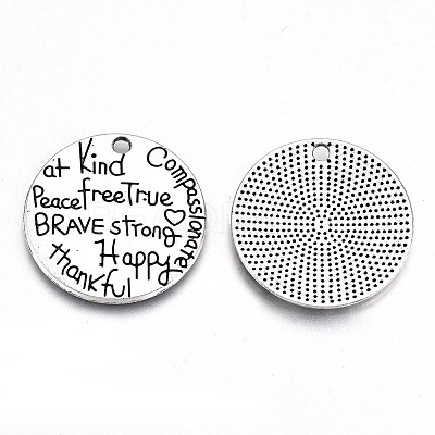 Tibetan Style Alloy Pendants TIBE-S323-010AS-RS-1