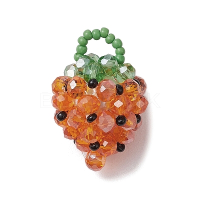 Glass Seed Beaded Pendants PALLOY-GD00003-04-1