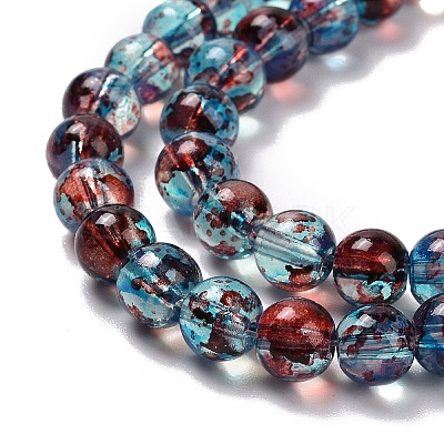 Baking Paint Glass Beads Strands X-DGLA-Q023-6mm-DB69-1