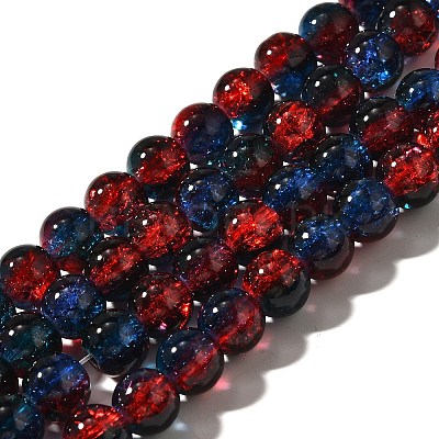 Crackle Glass Beads Strands CCG-C002-8mm-10-1